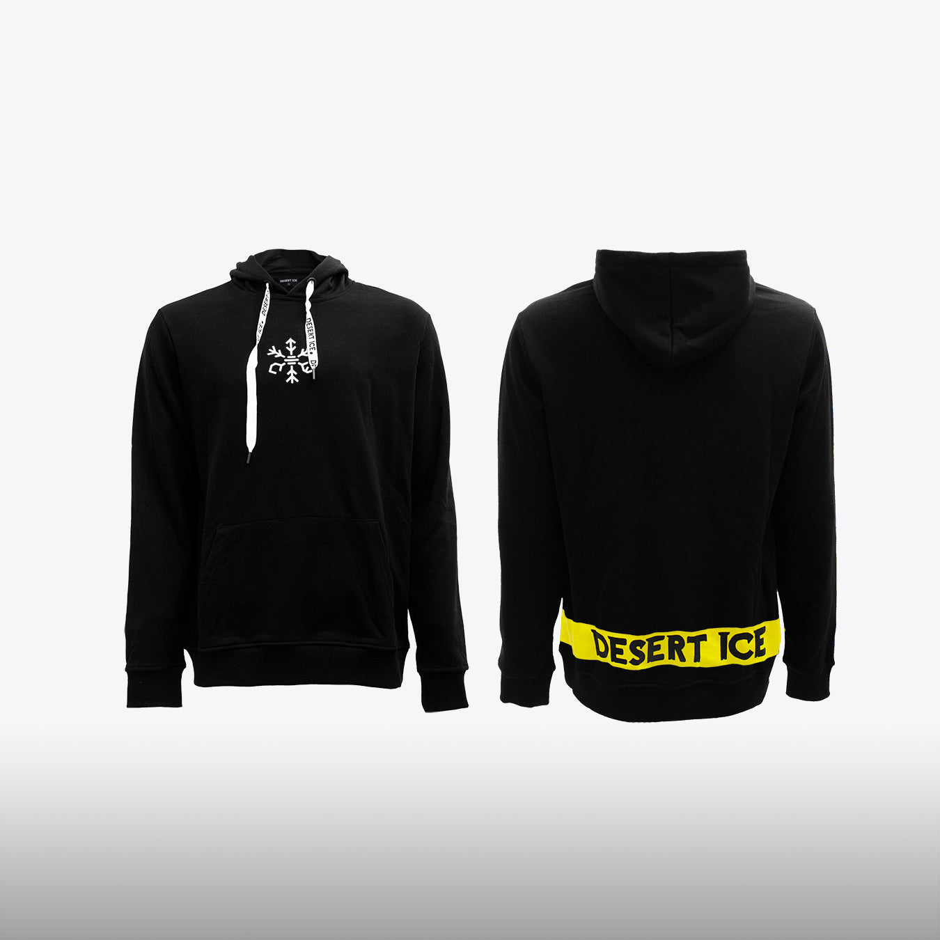 Black hoodie with yellow stripe online